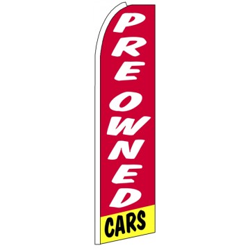 Pre Owned Cars - Red Feather Flag Banner