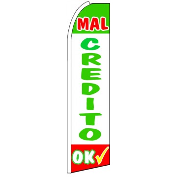 Mal Credito OK - Advertising Feather Flag Banner Mal Credito OK - Advertising Feather Flag Banner