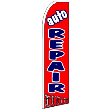 Auto Repair - Red Advertising Feather Flag Banner