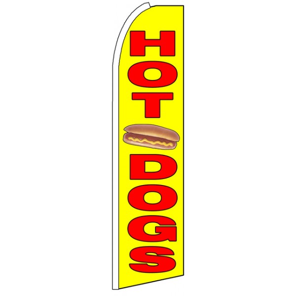 Hot Dogs Yellow Advertising Feather Flag Banner