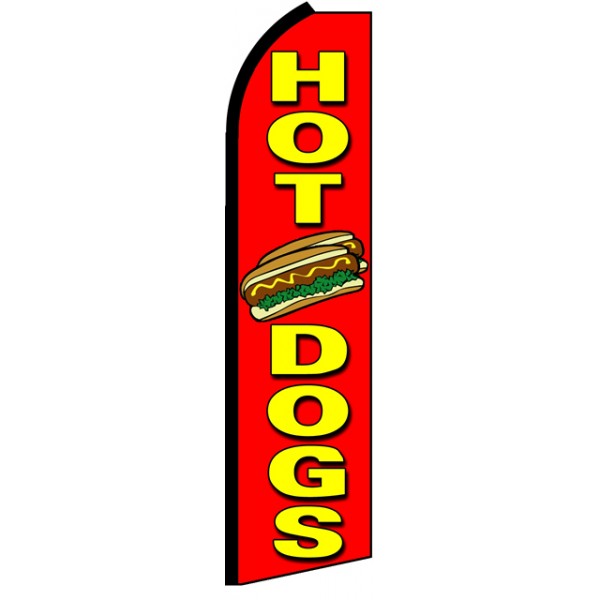 Hot Dogs Red Advertising Feather Flag Banner