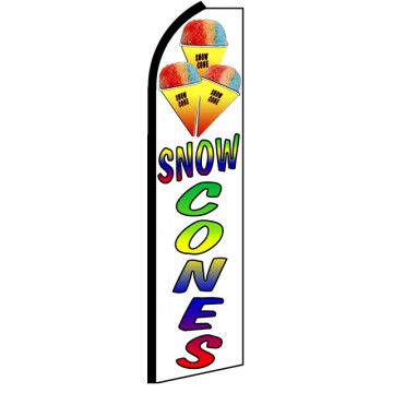 Snow Cones - Advertising Feather Flag Banner Snow Cones - Advertising Feather Flag Banner