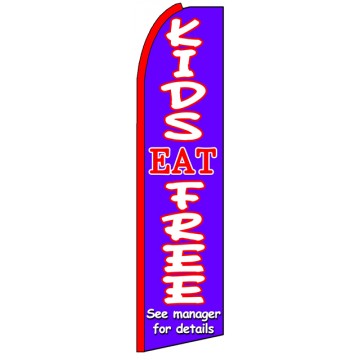 Kids Eat Free - Advertising Feather Flag Banner