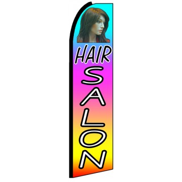 Hair Salon - Rainbow Feather Flag Banner