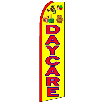 Daycare - Yellow Advertising Feather Flag Banner