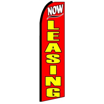 Now Leasing - Advertising Feather Flag Banner Now Leasing - Advertising Feather Flag Banner