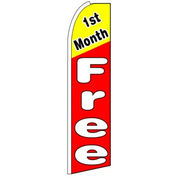 First Month Free - Advertising Feather Flag Banner