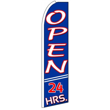 Open 24 Hours - Advertising Feather Flag Banner
