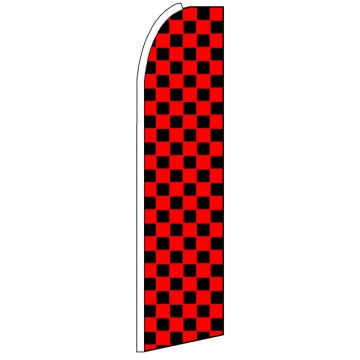 Red Black Checkers - Feather Flag Banner